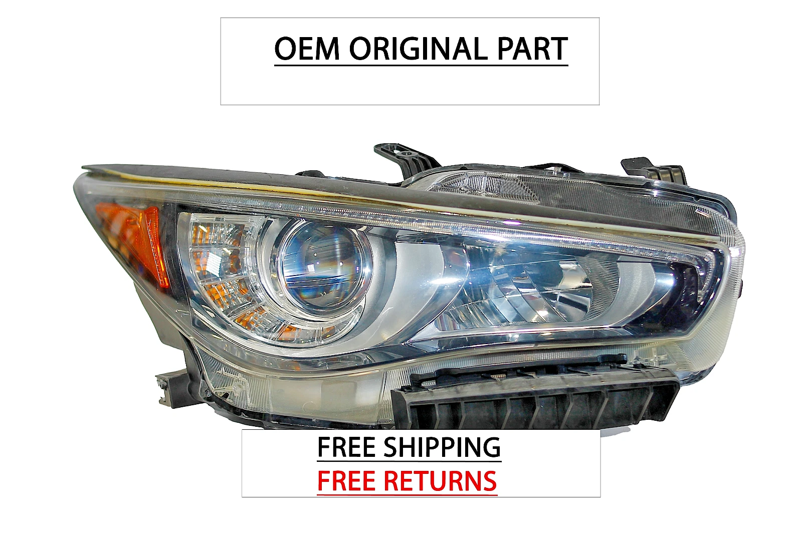 2014-2017 INFINITI Q50 RIGHT PASSENGER SIDE LED HEADLIGHT W/O AFS NICE OEM